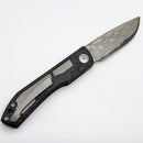 Uldanov Custom Knives Sierra L Carbon Fiber Handles w/ Ti Inlays & Lam-MagnaCut Front Flipper