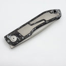 Uldanov Custom Knives Sierra L Black/White Carbon Fiber Handles w/ Ti Inlays & M398 Front Flipper