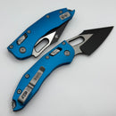 Microtech Knives Manual Stitch RAM LOK Fluted Aluminum Blue Standard & Black M390MK 169RL-1FLBL
