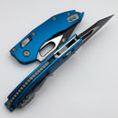 Microtech Knives Manual Stitch RAM LOK Fluted Aluminum Blue Standard & Black M390MK 169RL-1FLBL