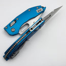 Microtech Knives Manual Stitch RAM LOK Fluted Blue Aluminum Stonewash Standard & M390MK 169RL-10FLBL