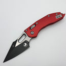 Factory Blem Microtech Knives Manual Stitch RAM LOK Fluted Aluminum Red Handles & Black M390MK 169RL-1FLRD