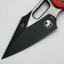 Factory Blem Microtech Knives Manual Stitch RAM LOK Fluted Aluminum Red Handles & Black M390MK 169RL-1FLRD