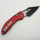 Factory Blem Microtech Knives Manual Stitch RAM LOK Fluted Aluminum Red Handles & Black M390MK 169RL-1FLRD