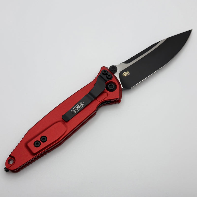 Factory Blem Microtech Socom Elite Manual Black Single Edge Part Serra