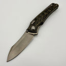 Pre-Owned Hawk Designs Talon Snakeskin Gold Carbon Overlay Brightwashed Titanium Handles & Brightwashed M390