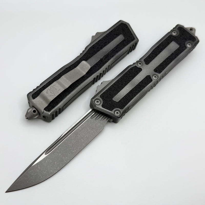 Microtech Scarab 2 Gen 3 S/E Weathered Metal Apocalyptic Standard w/ Spine Fluted Blade 1278-10APWME