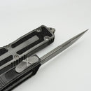 Microtech Scarab 2 Gen 3 S/E Weathered Metal Apocalyptic Standard w/ Spine Fluted Blade 1278-10APWME