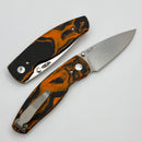 TRM Neutron 2 Tangerine Tiger G10 Contoured Lizard Skin Handles & MagnaCut