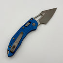 Pre-Owned Microtech Knives Manual M-Stitch RAM LOK Blue Frag Aluminum Handles & Apocalyptic M390MK 169MRL-10APFRBL