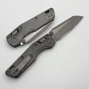 Microtech Marfione Select MSI RAM LOK Mini Fluted Titanium Handles w/ Double Vapor Accents & Apocalyptic Part Serrated M390MK 210M-11APFLMS1