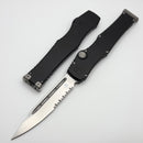 Microtech Marfione Select Halo VII Black Handle w/ Stonewash Part-Serrated Clip Point M390MK 1350-11MS1