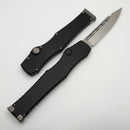 Microtech Marfione Select Halo VII Black Handle w/ Stonewash Part-Serrated Clip Point M390MK 1350-11MS1