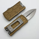 Microtech Exocet II w/ Tan Aluminum Handle & Stonewashed M390MK D/E 1157-10TA