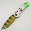 Microtech Knives LUDT Gen III Smooth Handle Ghost Busters Caution Tape Tanto NCB Exclusive Signature Series 1136S-1GBS-XGB (Consignment)