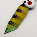 Microtech Knives LUDT Gen III Smooth Handle Ghost Busters Caution Tape Tanto NCB Exclusive Signature Series 1136S-1GBS-XGB (Consignment)