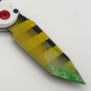Microtech Knives LUDT Gen III Smooth Handle Ghost Busters Caution Tape Tanto NCB Exclusive Signature Series 1136S-1GBS-XGB (Consignment)