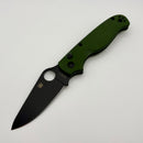 Spyderco Knives ButtonUp OD Green G-10 Handles and 8CR13MOV Black Blade C275GPGRBK