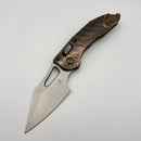 Pre-Owned Marfione Select Manual M-Stitch RAM LOK Slab Side Flamed Titanium Handles w/ Bronze Accents & Stonewash M390MK 169MRL-10MS7
