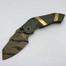 Sniper Bladeworks DMF w/ OD Green G-10/Bronze Ti Handles & Tiger Stripe Camo S35VN
