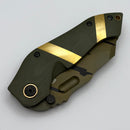 Sniper Bladeworks DMF w/ OD Green G-10/Bronze Ti Handles & Tiger Stripe Camo S35VN