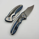 We Knife VARG Blue Titanium w/ Aluminum Foil Carbon Fiber & Hand-Rubbed Magnacut WE25074-4