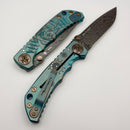 Spartan Blades Harsey Folder Green Plague Doctor w/ Chad Nichols Damascus