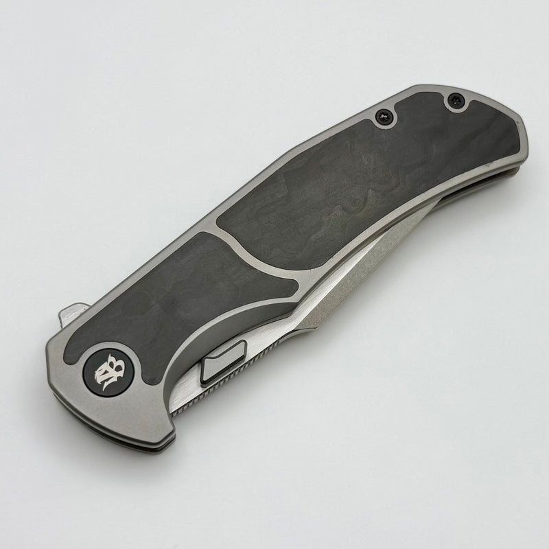 Mechforce Hellraiser Ti Handle w/ Black Camo Carbon Inlays & Stonewash