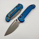 Factory Blem Microtech Knives LUDT Ram-Lok w/ Blue Frag Handle & Apocalyptic Drop Point 1135RL-10APFRBL