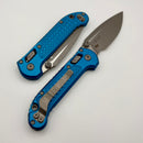 Factory Blem Microtech Knives LUDT Ram-Lok w/ Blue Frag Handle & Apocalyptic Drop Point 1135RL-10APFRBL