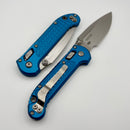 Factory Blem Microtech Knives LUDT Ram-Lok w/ Blue Frag Handle & Stonewashed Drop Point 1135RL-10FRBL