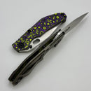 North Mountain Blade BBNM Purple/Green Carbon Fiber & Titanium Handles w/ Bowie SLD-Magic