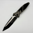 Factory Blem Microtech Socom Elite Tanto Edge Partial Serrated Manual Natural Clear Standard 161-2NC