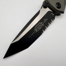 Factory Blem Microtech Socom Elite Tanto Edge Partial Serrated Manual Natural Clear Standard 161-2NC