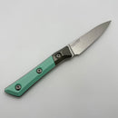 Pre-Owned Microtech Paring Knife Caribbean Blue G-10/Titanium Bolster Handle w/ Stonewash M390MK 3500B-10CA