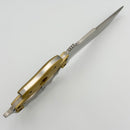 Sniper Bladeworks BDH British Death Head Fixed Blade w/ Brass Handles & Satin 420HC