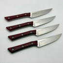 Pre-Owned Microtech Steak 4 Piece Set Merlot G-10 Handle w/ Stonewash M390MK 3600-10SETMR