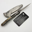 Marfione Select Microtech Socom Ram-Lok Titanium Slab Side Handles w/ Bronze Accents & Spear Point Stonewash M390MK 160RLS-10SMS2