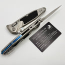 Marfione Select Microtech Socom Ram-Lok Titanium Textured Inlaid Handles w/ Blue Accents & Spear Point Stonewash M390MK 160RL-10SMS3