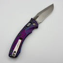 Microtech Amphibian Mini RAM LOK Stonewash Titanium Galactic Purple Frag & Stonewash M390MK w/ Blue Accents 137MRL-10FRMS16