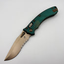 Microtech Amphibian Mini RAM LOK Antique Green Titanium Fluted & Serrated Bronze M390MK w/ Bronze Accents 137MRL-14FLMS1