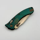 Microtech Amphibian Mini RAM LOK Antique Green Titanium Fluted & Serrated Bronze M390MK w/ Bronze Accents 137MRL-14FLMS1