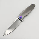 Holt Bladeworks Outlaw w/Titanium Feather Burnished Handles & Bohler M390, Near Mirror 163