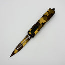 Microtech Dirac Gold Camo D/E Full Serrated M390MK 225-3GCS-Z4
