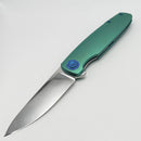 Holt Bladeworks Outlaw w/Titanium Checkered Burnished Handles & Bohler M390, Near Mirror 165