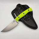 Microtech Akris w/ High Visibility G-10 Handles & Stonewash M390MK w/ Black leather Sheath 95-10HV-2
