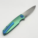 Holt Bladeworks Outlaw w/Titanium Checkered Burnished Handles & Bohler M390, Near Mirror 165