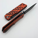 Civivi Zygon Orange & Black Vortex Micarta Handle w/ Black Nitro-V Blade C25035-2