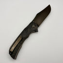 Tuya Knife Kharis Bead Blasted Integral handle w/ Black Swirl Carbon Fiber Overlays & DLC M390
