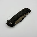 Tuya Knife Kharis Bead Blasted Integral handle w/ Black Swirl Carbon Fiber Overlays & DLC M390